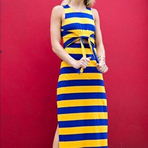 Royal Blue/Mustard Stripe Maxi